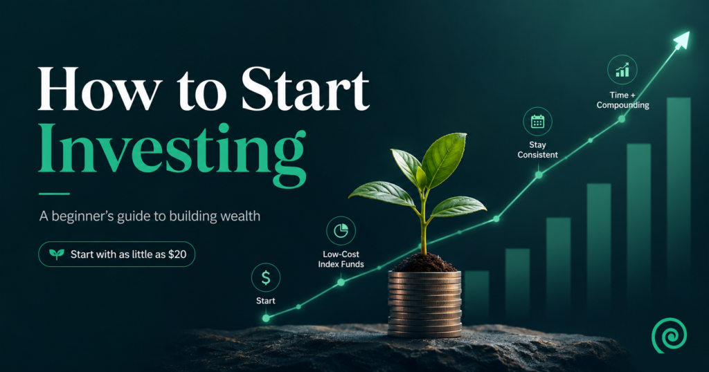 A beginner reviewing a simple investing plan on a phone at a kitchen table