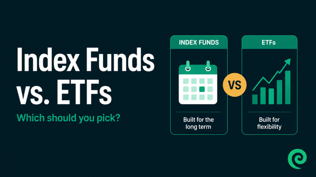 A side-by-side comparison of index funds and ETFs for beginner investors