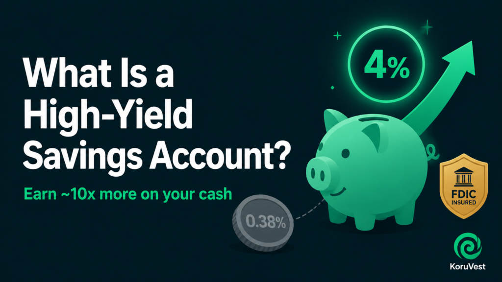 High-yield savings account paying around 4% APY in 2026 versus a near-zero traditional savings rate