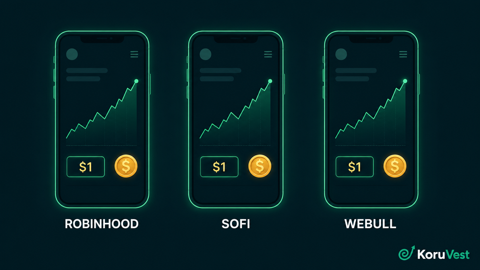 Robinhood vs SoFi vs Webull investing apps compared for beginners in 2026 — fees, fractional shares, and IRA match