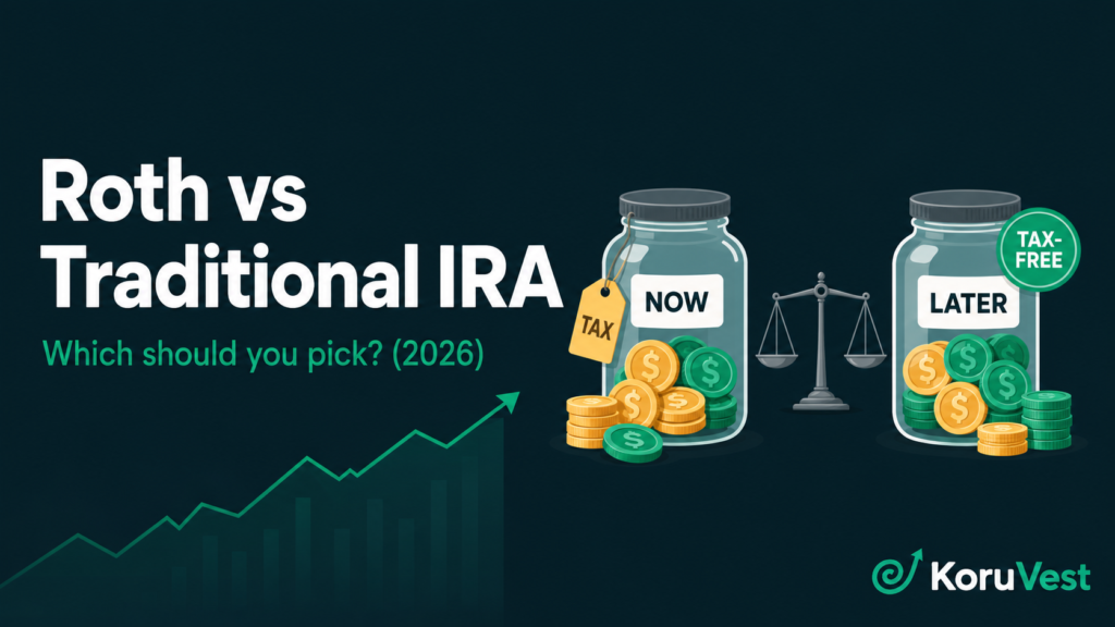 Roth IRA vs traditional IRA compared for beginners in 2026 — tax now or tax later